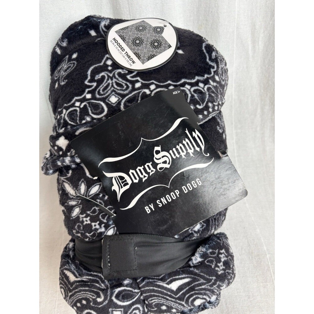 Dogg Supply by Snoop Dogg Hooded Throw 50 X 70 Inch Black New Black Blanket Cozy